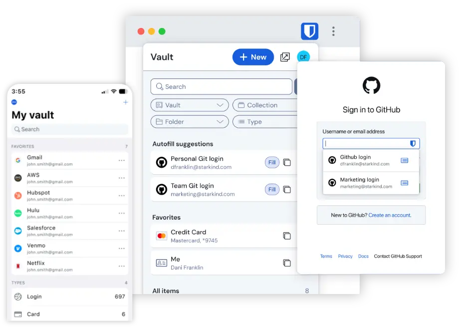 Ansichten verschiedener Apps aus 101cloud safe